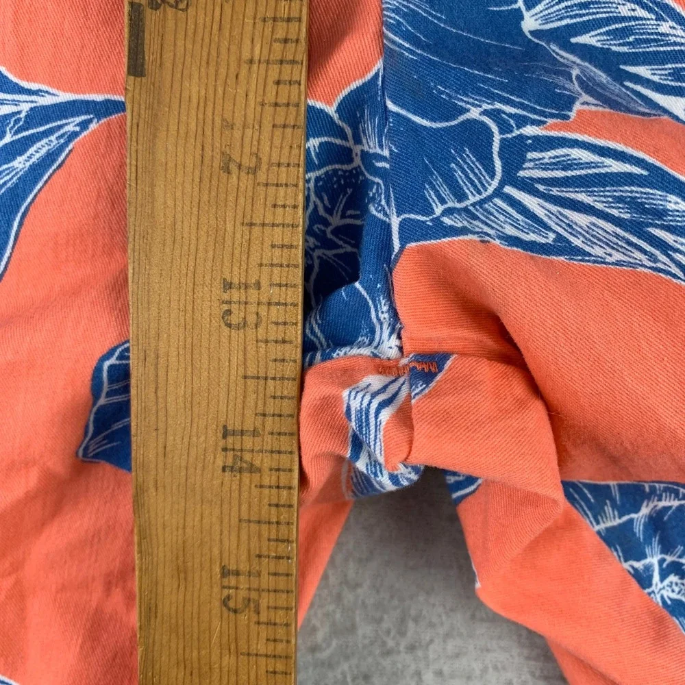 Levi's Floral Belted Shorts Mens XL Orange Blue Casual Outdoor Vacation Hiking